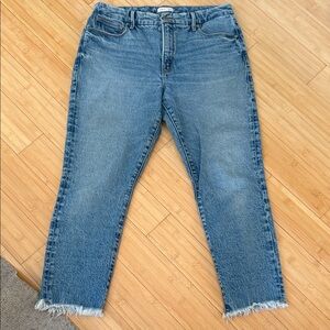 Good American Light Blue Cropped Jeans